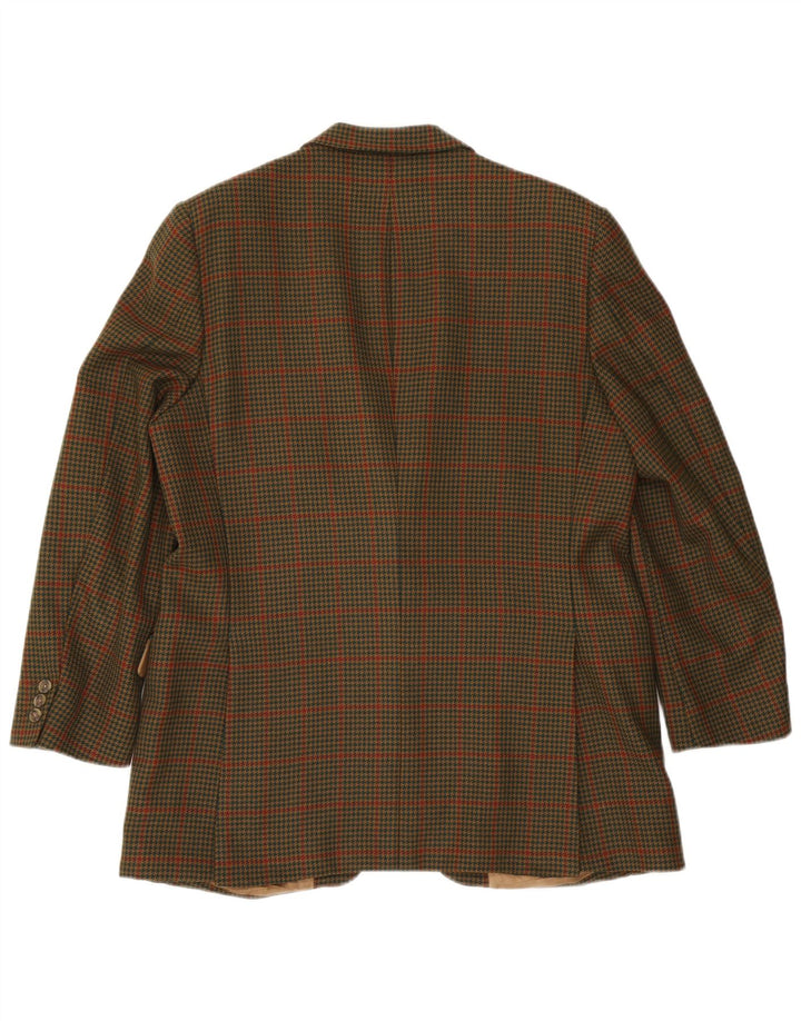 Мужской пиджак Gieves & Hawkes на 2 пуговицах UK 44 2XL хаки с узором «гусиные лапки»