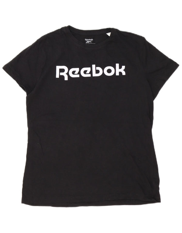 Женская футболка с рисунком Adidas Top UK 16/18, большой черный хлопок