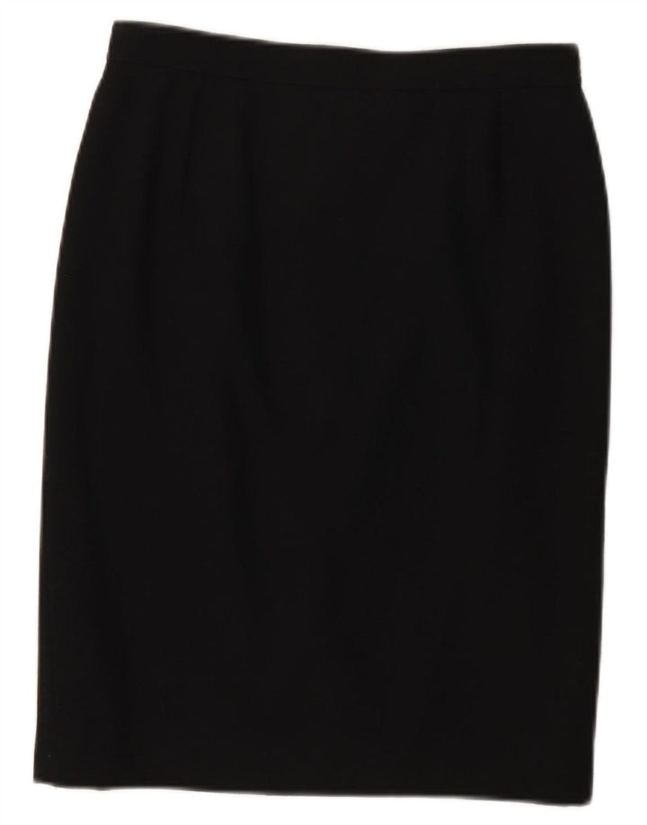 Женская прямая юбка Valentino IT 44 Medium W28, черная шерсть