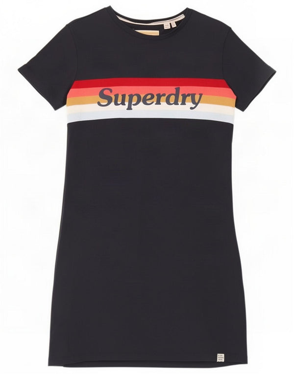 Женское платье-футболка с рисунком Superdry UK 10, маленький темно-синий цветной блок