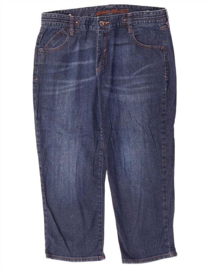 Женские высокие капри EDDIE BAUER, США 12, большие, W34 L23, темно-синие, хлопковые