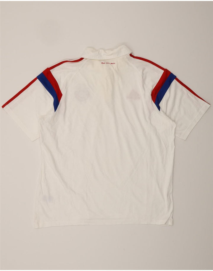 Мужская рубашка-поло ADIDAS FC Bayern Munchen XL, хлопковая белая с цветными блоками