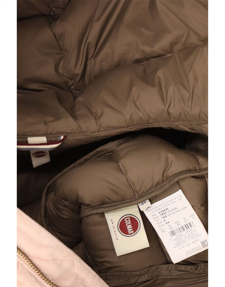 Colmar Женская бархатная стеганая куртка с капюшоном IT 44 Средний Розовый