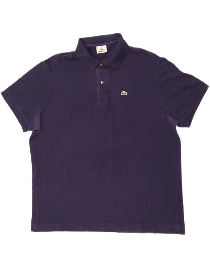 Мужская рубашка-поло Lacoste, размер 7, 2XL, темно-синяя