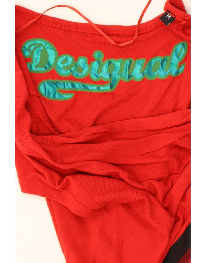 Женская блузка с рисунком Desigual Top UK 12, средний красный с геометрическим узором