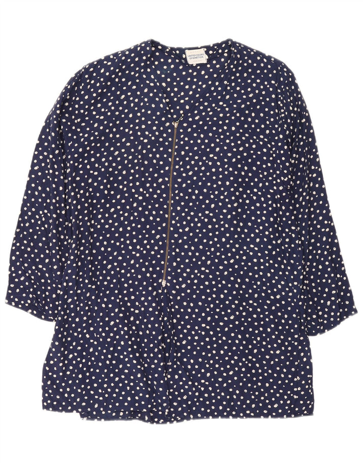 Женская туника оверсайз Benetton Top IT 44 Medium Navy Blue Spotted