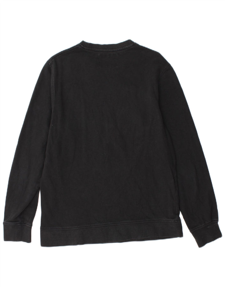 Мужской свитшот с рисунком Jack & Jones, хлопковый джемпер среднего размера, черный