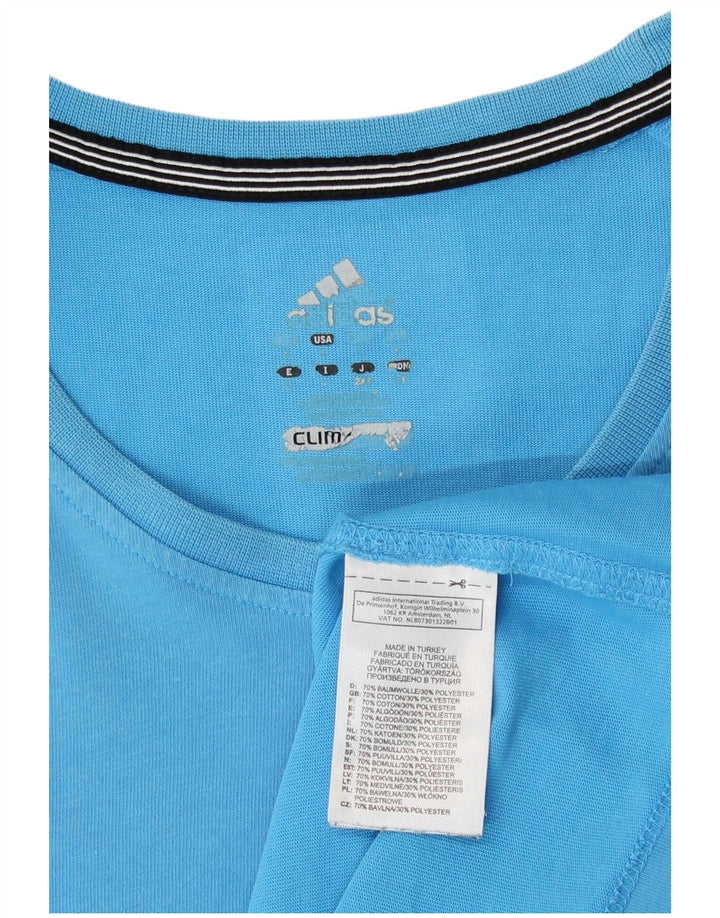 Мужская футболка Adidas Climalite, большой синий хлопок