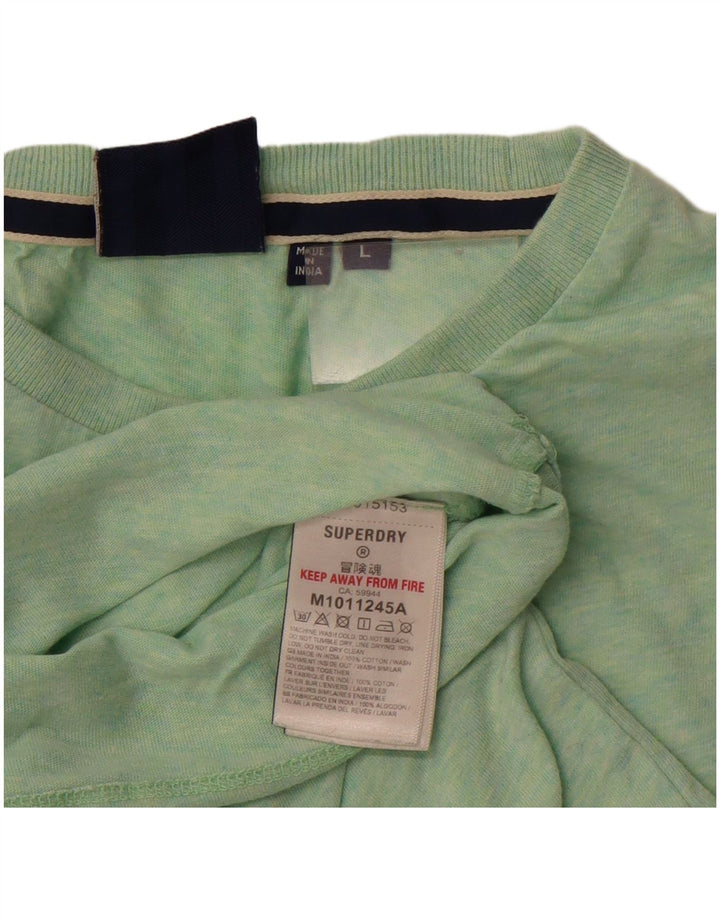 Мужская футболка Superdry, большой зеленый хлопок