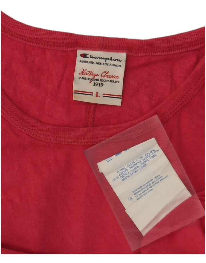 Женская футболка с рисунком CHAMPION Heritage Classics Top UK 14, большая розовая