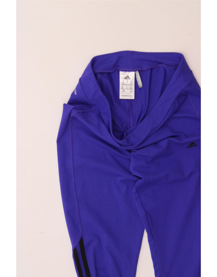 ADIDAS Womens Climalite Capri Leggings UK 12/14 Medium  Purple Polyester Vintage Adidas and Second-Hand Adidas from Messina Hembry 