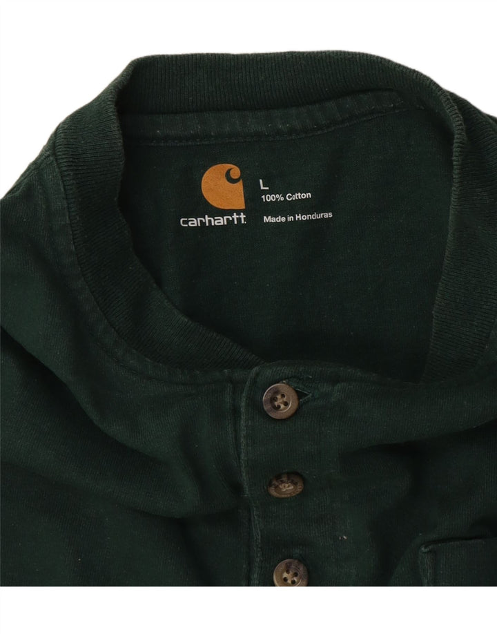 Мужской топ Carhartt с длинным рукавом, большой зеленый хлопок