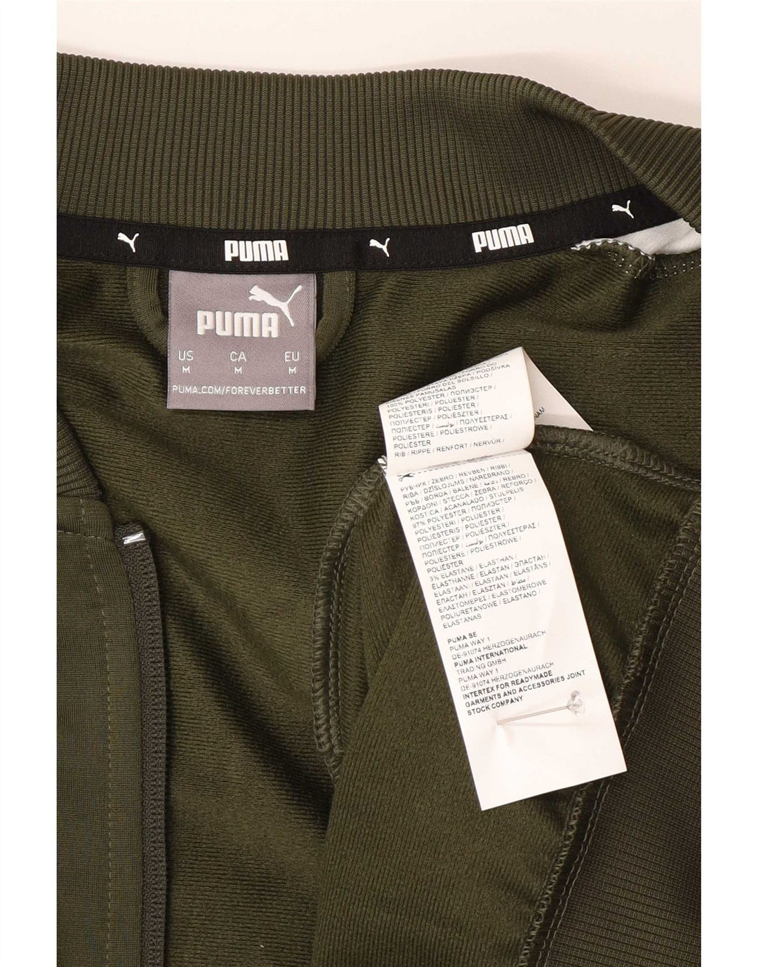 Puma Мужской спортивный костюм с графическим рисунком, верхняя куртка, средний зеленый полиэстер с цветными блоками