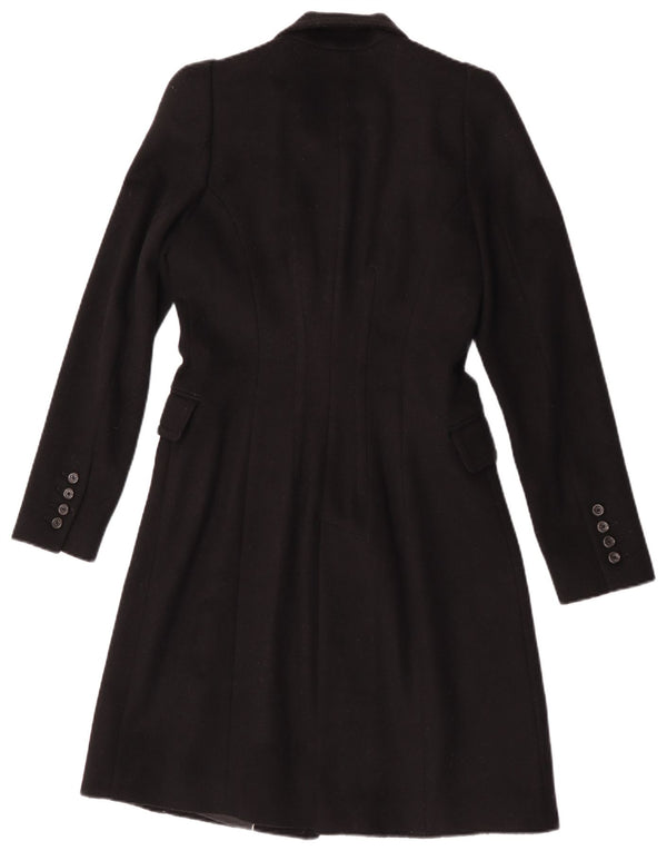 Женское двубортное пальто Zara UK 10, маленькое черное шерстяное пальто