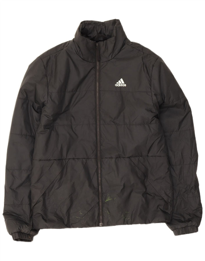 Мужская стеганая куртка Adidas UK 36 маленькая черная из полиэстера