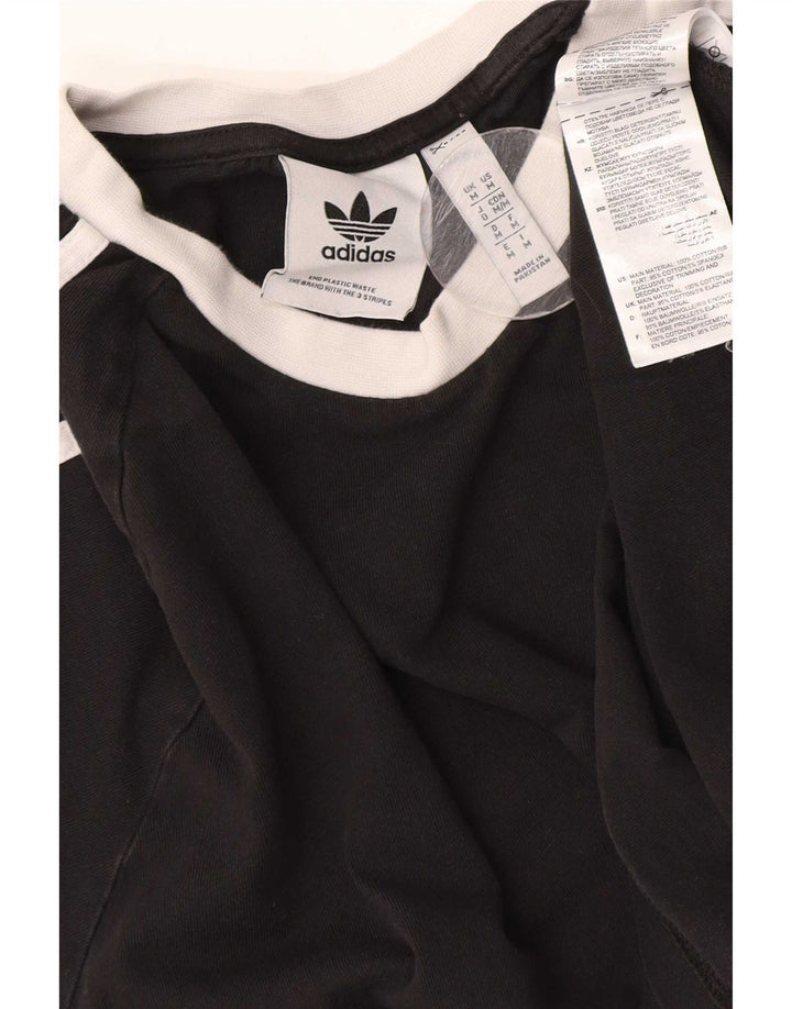 Мужской топ Adidas с длинным рукавом, средний черный, хлопок с цветными блоками
