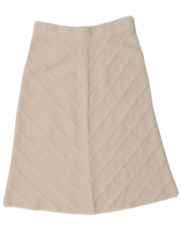 Zara Женская трикотажная юбка-трапеция среднего размера W28 Off White