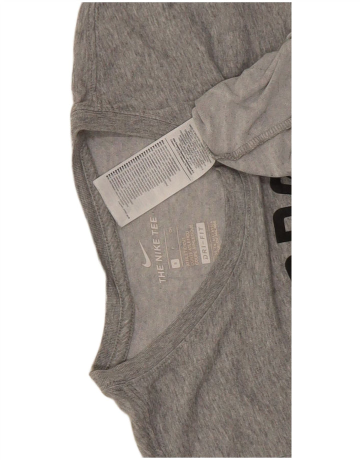 Мужская футболка с рисунком Nike Dri Fit, маленький серый хлопковый топ