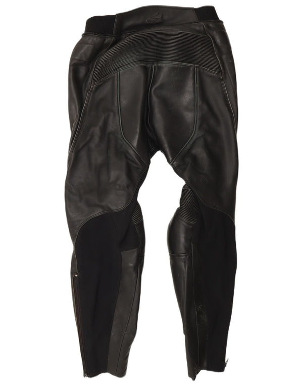 Vintage Mens Moto Racer Leather Trousers W36 L30 Black Leather