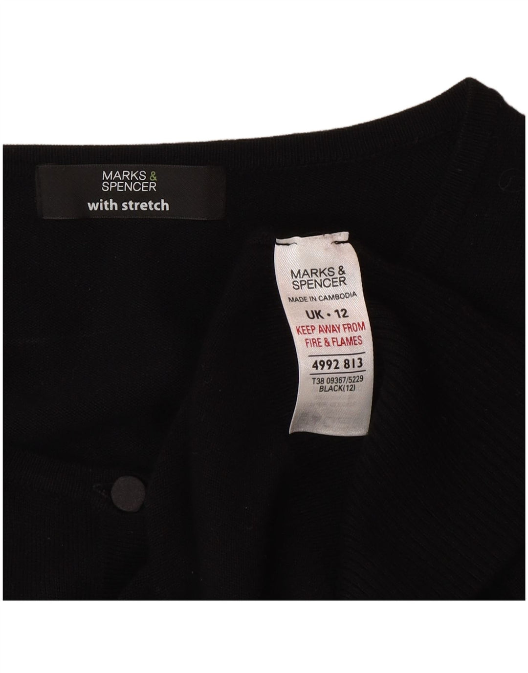 Женский кардиган Marks & Spencer UK 12, средний черный вискоза