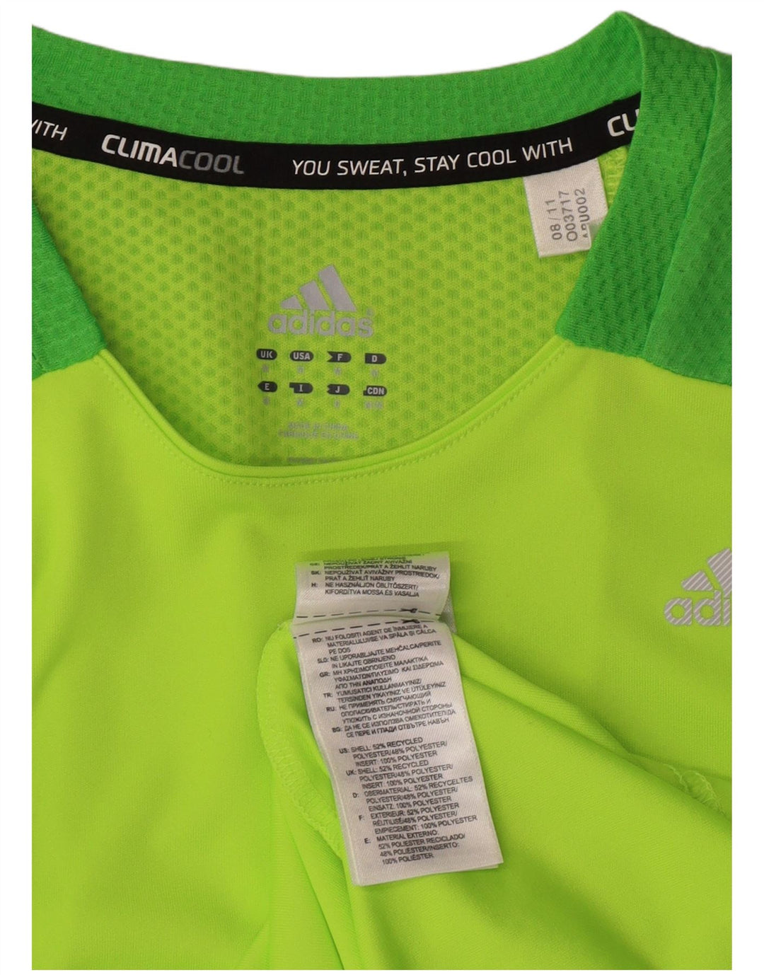 Мужская футболка ADIDAS Regular в зеленую полоску из полиэстера, спортивная