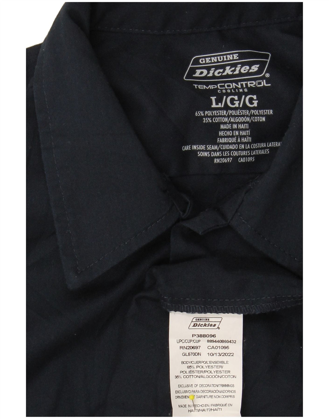 Мужская рубашка DICKIES из натуральной ткани, большой размер, темно-синий, полиэстер