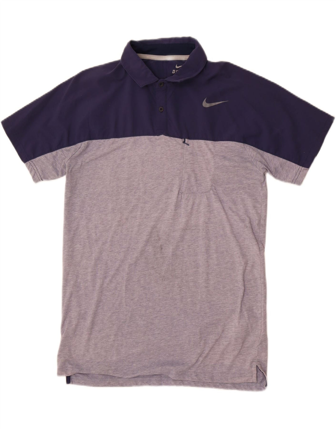 Мужская рубашка-поло Nike Dri Fit, большая серая нейлоновая рубашка с цветными блоками