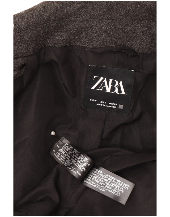 Женский двубортный пиджак большого размера Zara UK 10, маленький серый