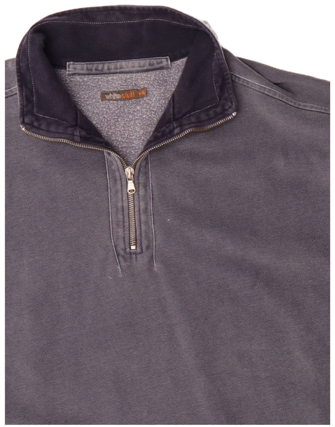 Мужской свитшот с воротником на молнии WHITE STUFF, джемпер 2XL, темно-синий, хлопок