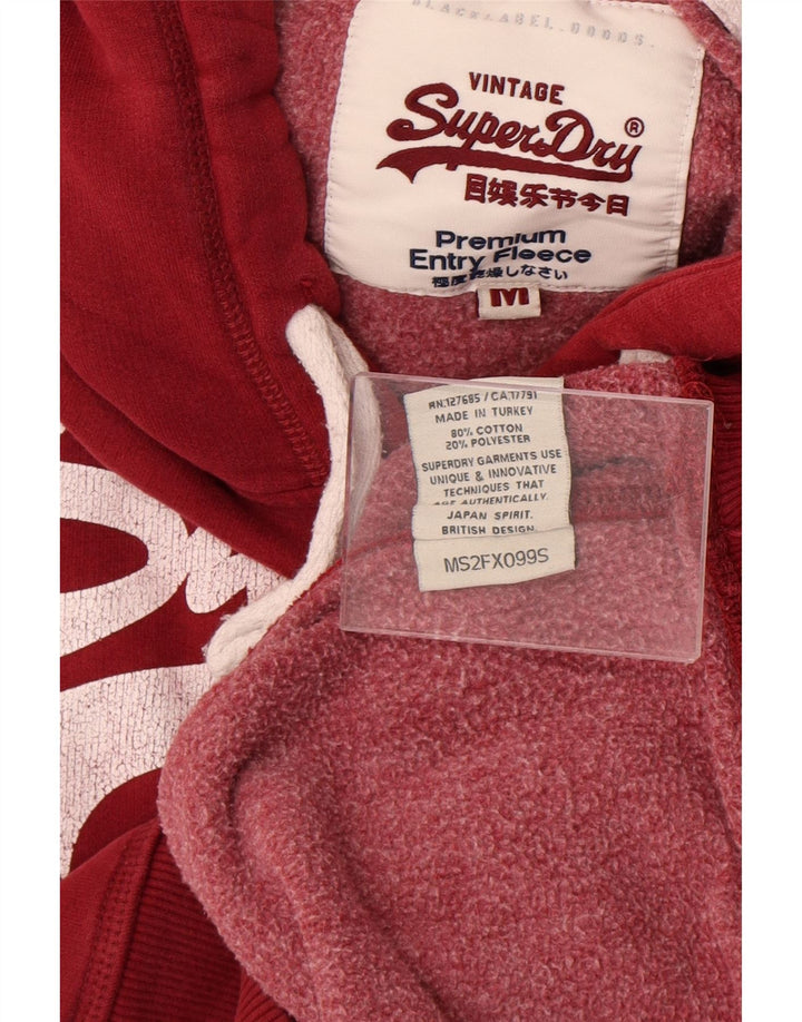 Мужской джемпер с капюшоном Superdry с рисунком, средний красный, хлопок