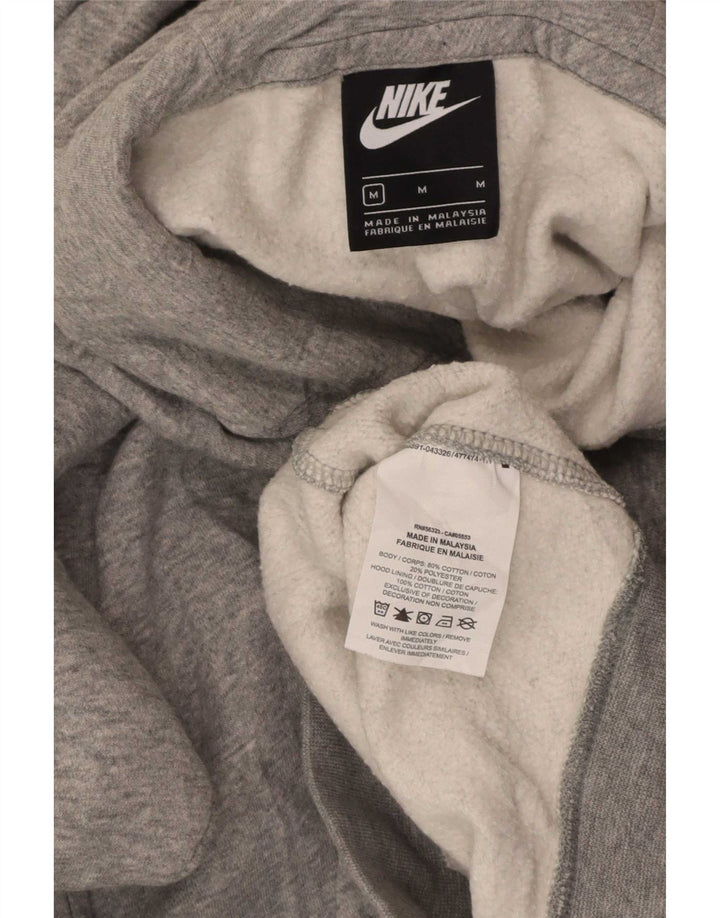 Мужской джемпер с капюшоном с графическим рисунком Nike, хлопковый цвет среднего серого цвета
