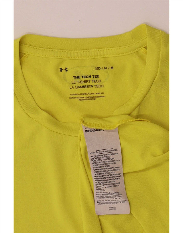 Мужская футболка стандартного размера с коротким рукавом Under Armour, верх из полиэстера среднего желтого цвета