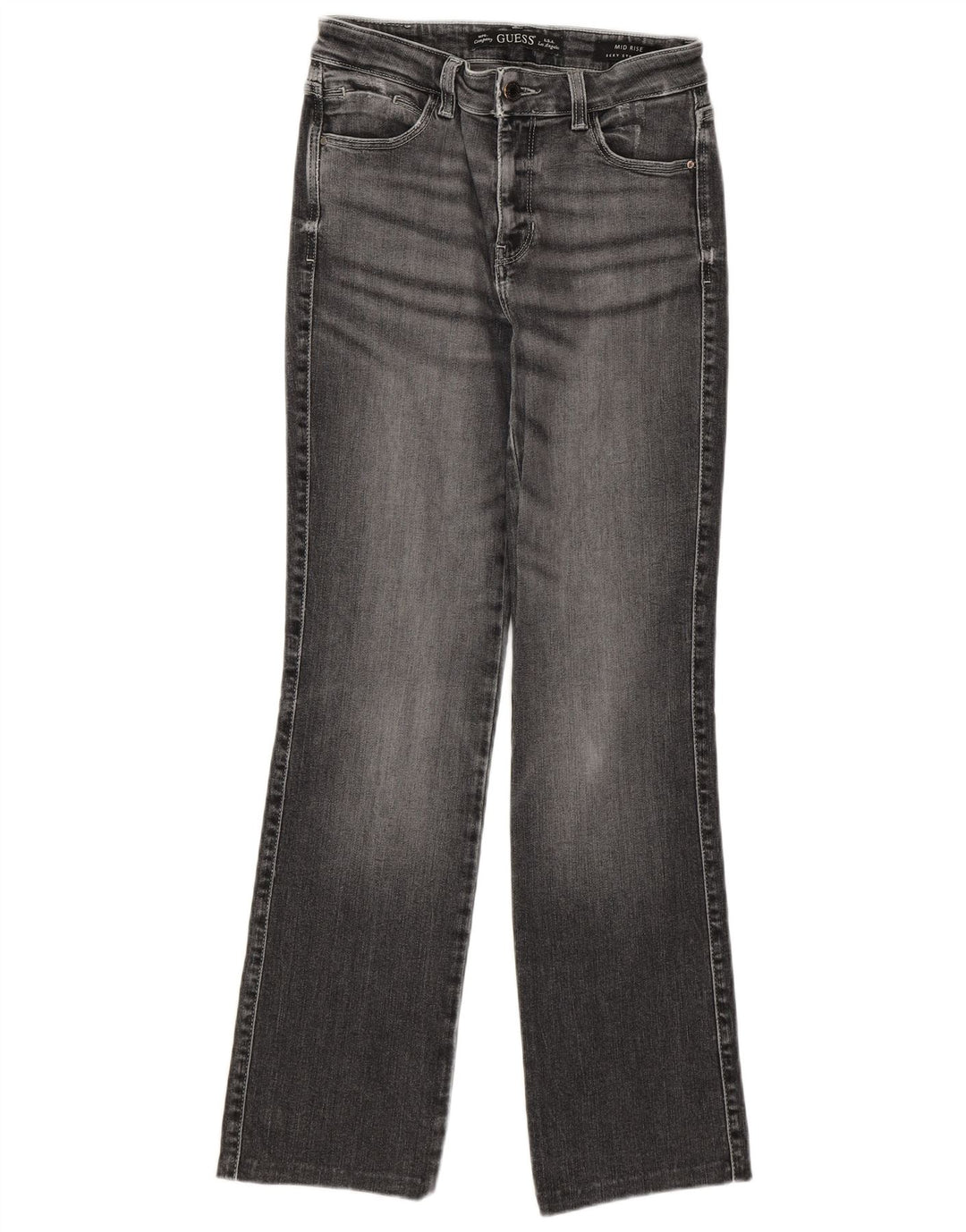 GUESS Женские прямые джинсы со средней посадкой W27 L30 Серые