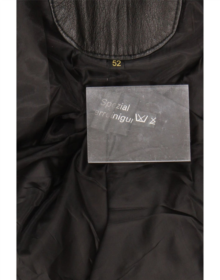 Винтажная мужская кожаная куртка IT 52 XL Черная кожа