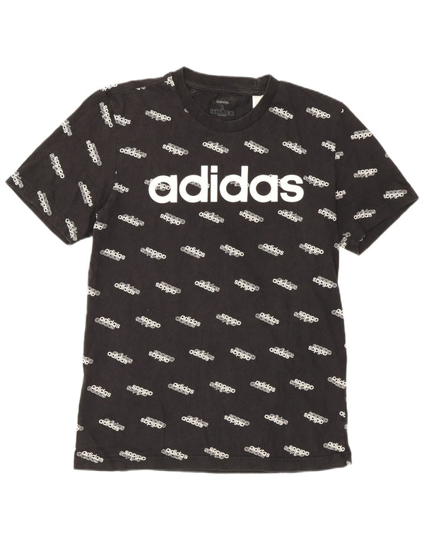 Женская футболка с рисунком Adidas Top UK 10, маленькая, черный хлопок