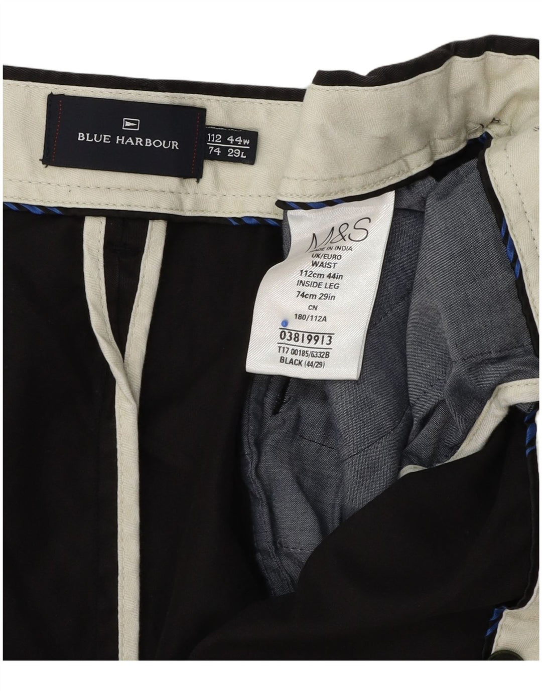Мужские брюки чиносы Marks & Spencer Blue Harbor Regular Fit W44 L29 черные