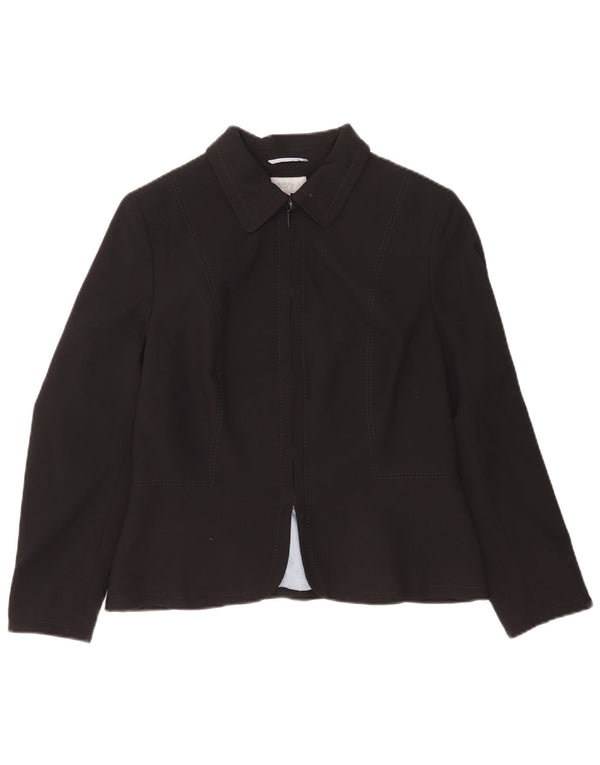 Женский пиджак на молнии Marks & Spencer Petite, Великобритания 14, средний черный