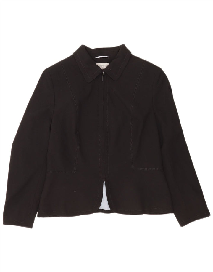 Женский пиджак на молнии Marks & Spencer Petite, Великобритания 14, средний черный