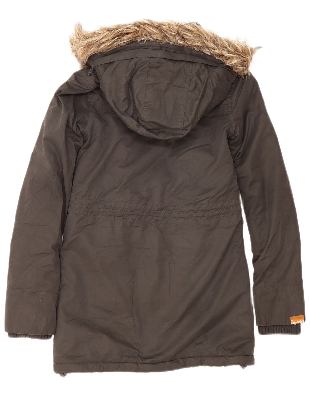 Женская парка из шерпы с капюшоном Superdry UK 2 2XS Серый полиэстер