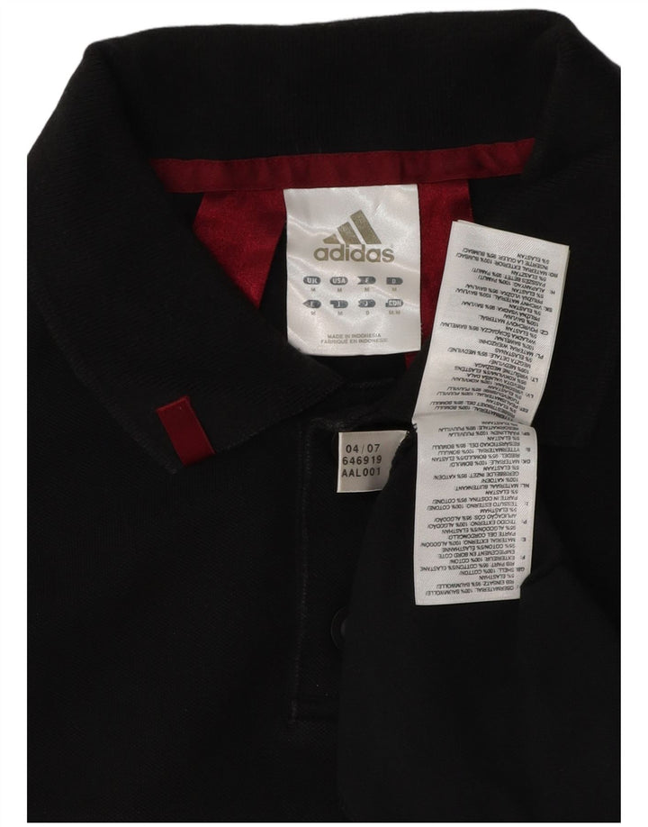 Мужская рубашка-поло Adidas среднего размера, черная, хлопок