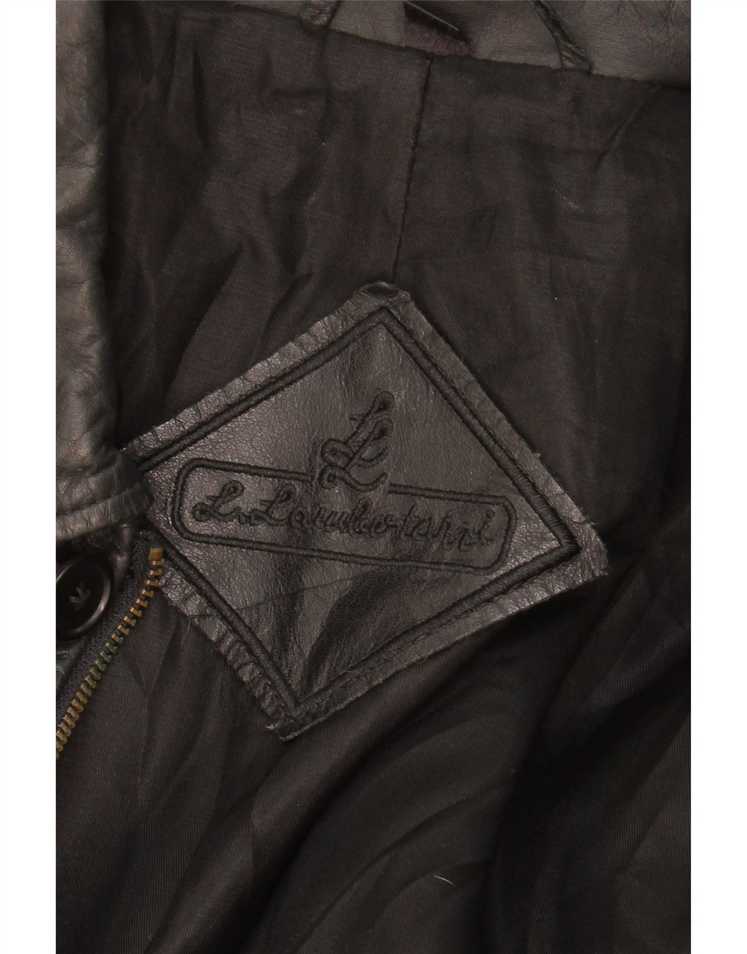 L.LAMBERTAZZI Mens Leather Jacket UK 40 Large Black Vintage L.Lambertazzi and Second-Hand L.Lambertazzi from Messina Hembry 
