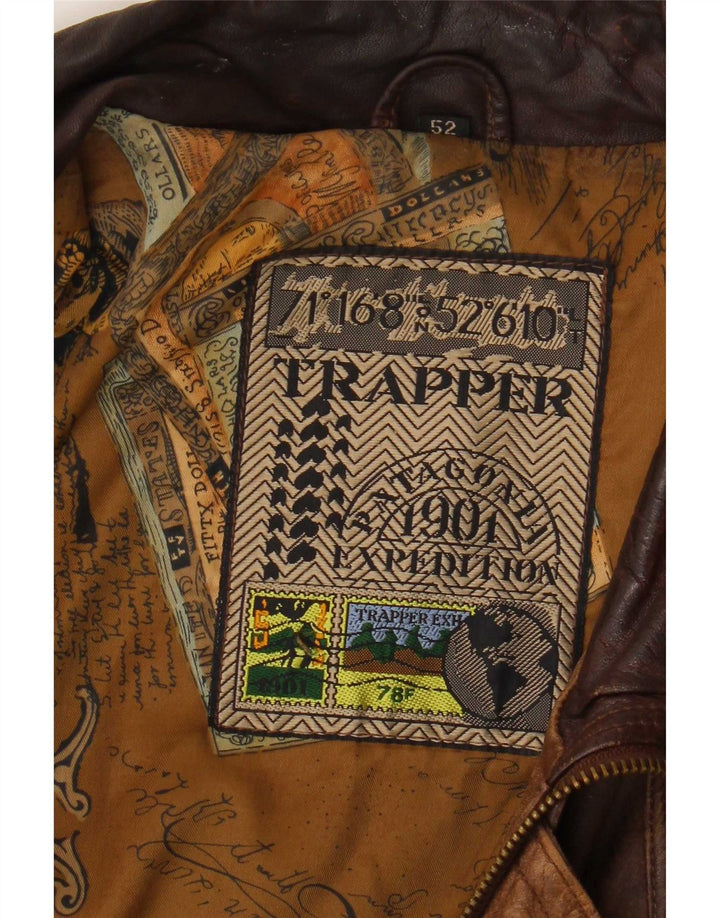 Куртка мужская кожаная Trapper IT 52 XL Коричневая