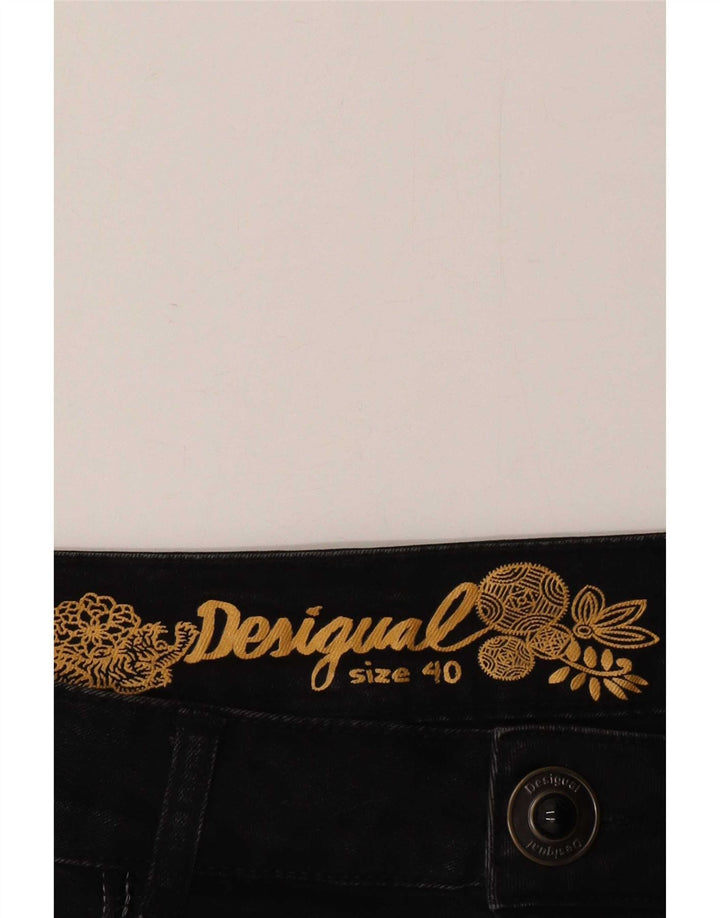 Женская асимметричная джинсовая юбка Desigual EU 40 Medium W30 Серая с узором «в елочку»