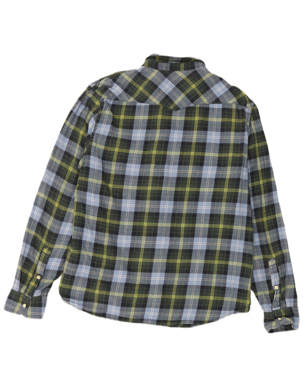 Lee Mens Slim Fit Flannel Shirt XL Blue Check Cotton