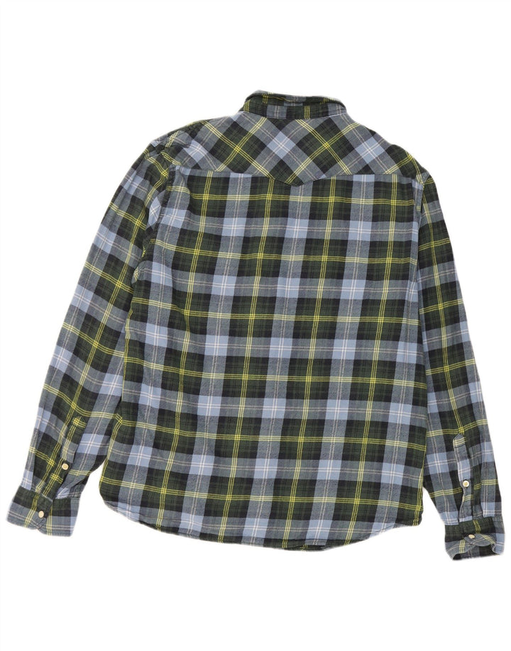 Мужская фланелевая рубашка Lee Slim Fit XL, синяя клетка, хлопок