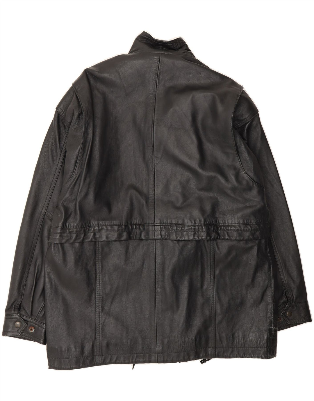 VINTAGE Mens Leather Coat UK 38 Medium Black Leather Vintage Vintage and Second-Hand Vintage from Messina Hembry 