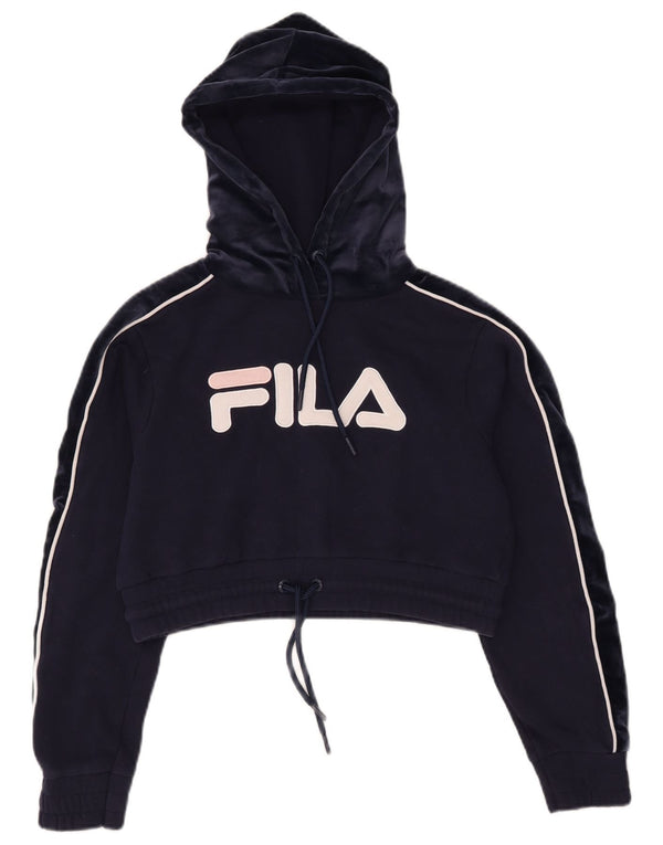 Женский укороченный джемпер с капюшоном Fila UK 6 XS, темно-синий, хлопок