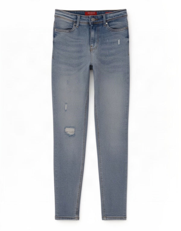 Женские потертые джинсы скинни Guess W27 L27, синий хлопок