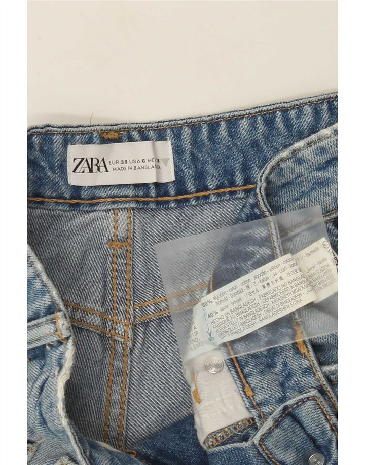 Женские джинсовые шорты Zara EU 38, маленькие W28, синие, хлопок