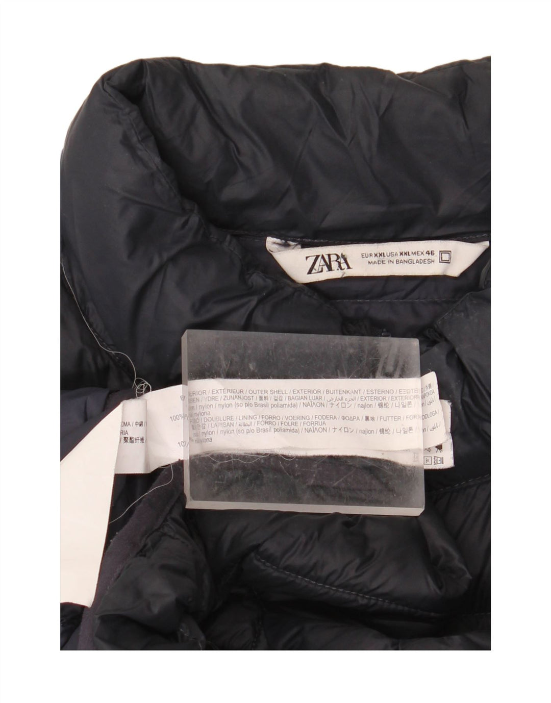 Мужская стеганая куртка ZARA UK 44 2XL, черный нейлон